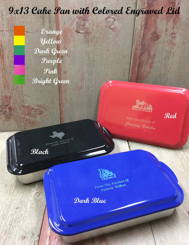 Reviews: Personalized Cake Pan - Turquoise Laser Engraved Lid